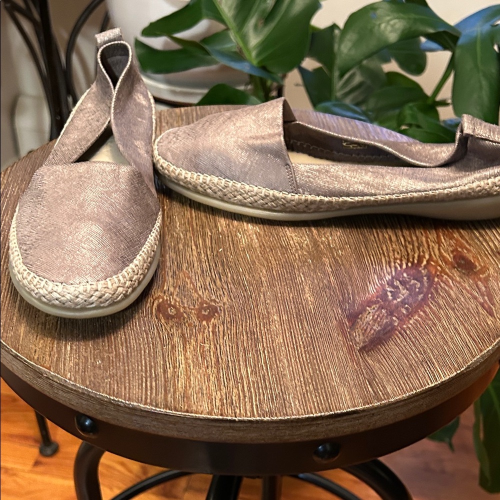 THE FLEXX Metallic Silver/Beige Flats